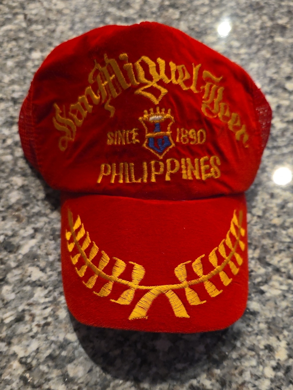 San Miguel Beer Philippines Red Embroidered Cap